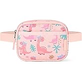 Choco Mocha Toddler Fanny Pack 2-4 Years Old Kids Fanny Pack Little Girls Fannys Packs Girls Belt Bag for Gift, Dinosaur Pink