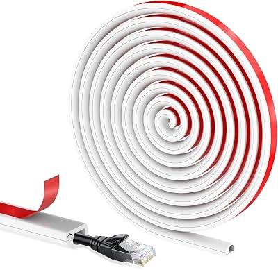 Zocipro 14x10mm Mini Cable Trunking 2M White Self Adhesive Wire Duct Cover