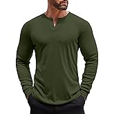 COOFANDY Men's Henley Shirts Long Sleeve Button T-Shirt Lightweight Fashion Casual Pullover Shirt