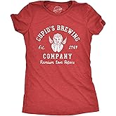 Womens Cupids Brewing Company T Shirt Funny Valentines Day Love Potions Tee for Ladies