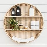 Synovana Rattan Wall Shelf 3 Tier Boho Wall Mounted