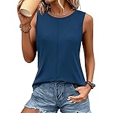 JUSTFASHIONNOW Sleeveless Tank Tops for Women Summer High Neck T Shirts Dressy Casual Cute Tops 2026 Trendy Blouses