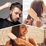 Sosoon Boar Bristle Paddle Hairbrush with Tail Comb Red Long Thick Curly view 5