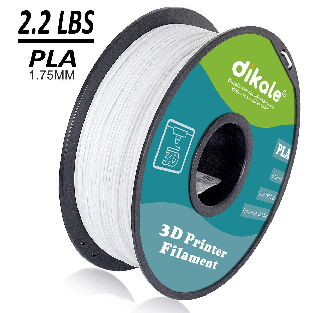 PLA 3D Printer Filament Neatly Rolled 2.2 lbs (1KG)- 1 ...