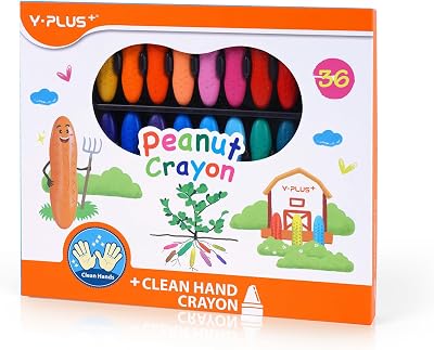 YPLUS Peanut Crayons 36 Colors Non-Toxic for Toddlers Ages 2-4