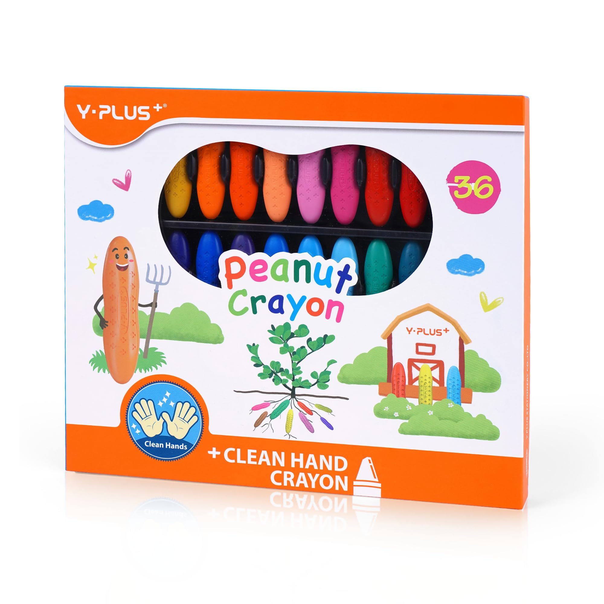 YPLUS Peanut Crayons for Toddlers, 36 Colors Non-Toxic Crayon for Kids Ages 2-4, Easy to Hold Washable Toddler Crayons, Coloring Art Supplies Toys