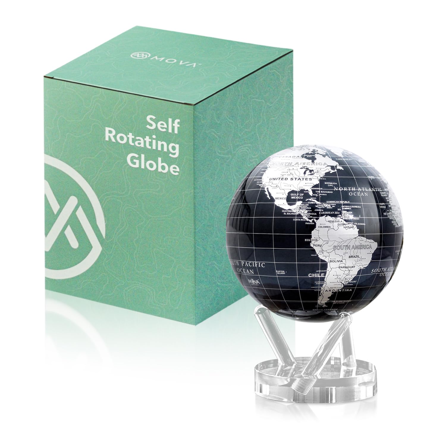 MOVA Silver and Black Metallic 6" Globe | MG-6-SBE
