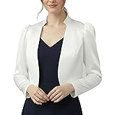 BlackButterfly Formal Satin Long Sleeve Bolero Shrug
