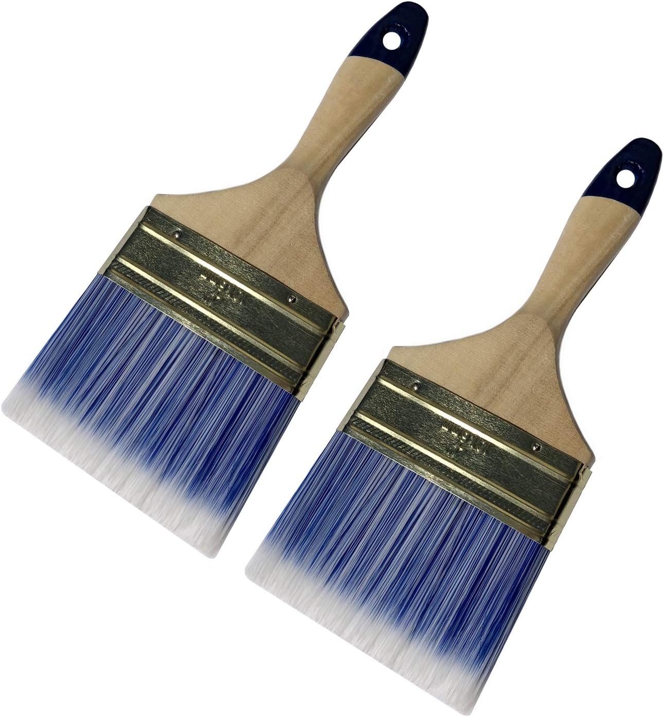 2 Pack 4 inch Professional Paint Brushes Mixed Bristle/Wood Handle