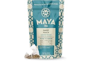 Maya Tea Sweet Peach White Tea Sachets, Contains Caffeine, All Natural, Pack of 20