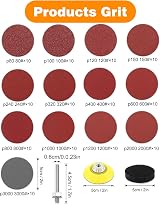 KONGMING 2 inch 50mm Sanding Disc Set Grit 80-3000 with Hook&Loop view 2