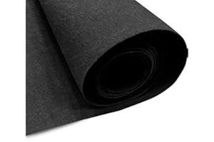 EOVEA | Acrylic Felt Fabric by The Yard | 72" Inch Wide -1.6mm Thick Felt Fabric | Non-Stiff Soft Felt Sheets | Felt Material for DIY,Craft, Sewing,Patchwork, Cushion, Padding(Black, One Yard)