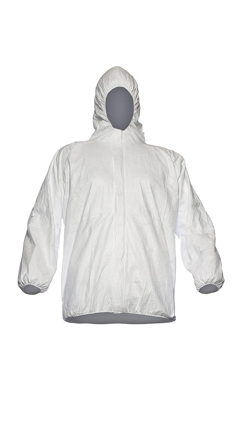 Tyvek jacket with hood, Model PP33, White, XL (Pack of 50) Amazon.co