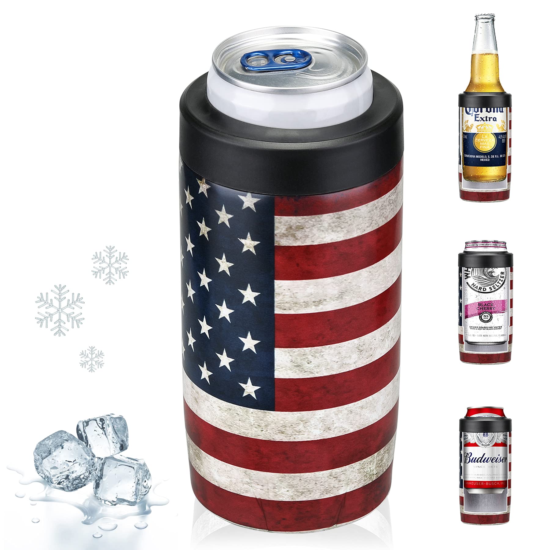 Mua Maxso Slim Can Cooler, 4in1 Double Walled Stainless Steel Insulated Beer Can Holder, Works