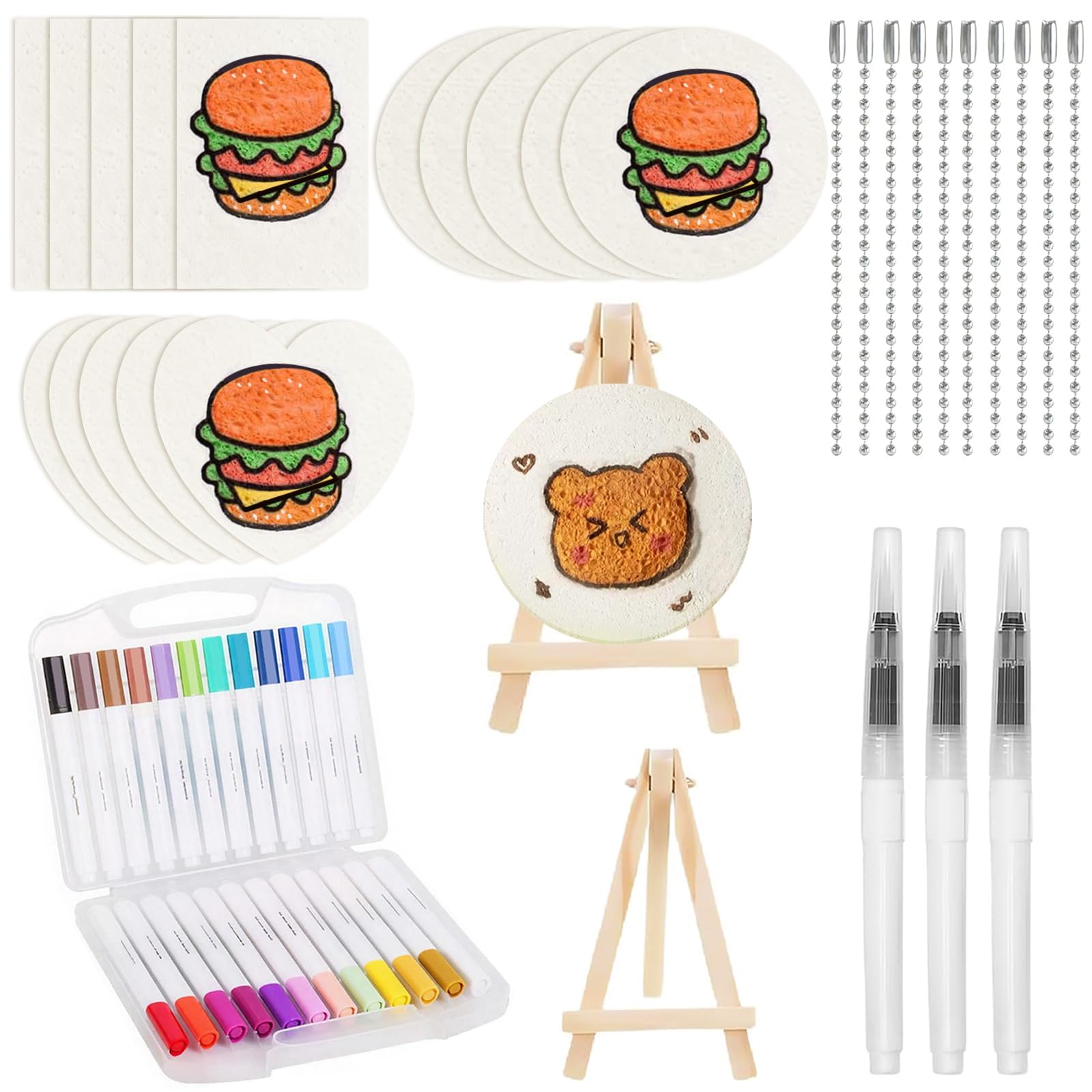 iuiiaii 41pcs Magic Foam Texture Painting Kit, Magic Texture Painting Kit DIY Foaming Pens Puffy Art Set, Puffy Painting Set for Children's Handicrafts DIY Decoration Handmade Gifts