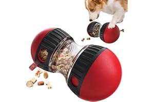 YXX-TECH Dog Puzzle Toys, Adjustable Dog Treat Dispensing,Interactive Dog Enrichment Toy to Keep Them Busy,Food Puzzles Ball for Dogs, Puppy Slow Feeder for Stimulating IQ Training (Red)