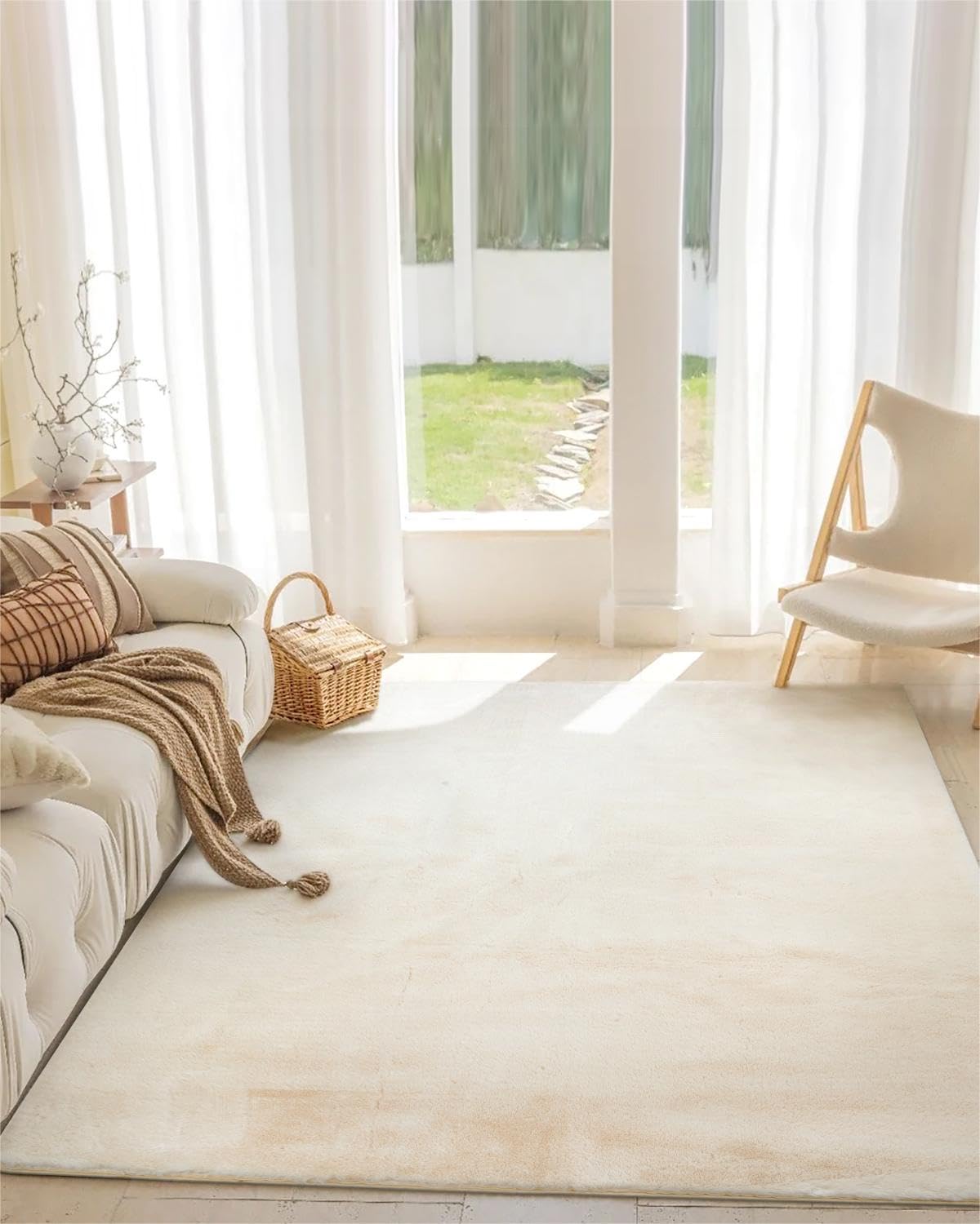 White Rabbit Fur Rug Rehert Luxury White Fluffy 4x6 Fluffy Shaggy Soft Faux Rabbit Fur Faux ...