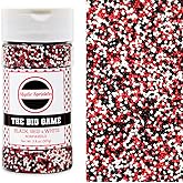 Mystic Sprinkles The Big Game Nonpareil Mix 3.8oz Bottles (Black, Red & White)