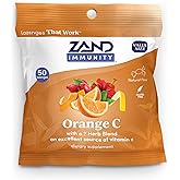 ZAND Immunity Orange C Vitamin C Throat Lozenges - Good-for-You Dry Mouth Lozenges, Immune Support Supplement w/VIT C - Soothe a Dry Throat, Natural Flavor, Vegan, Gluten Free, 60-Day Guarantee, 50ct