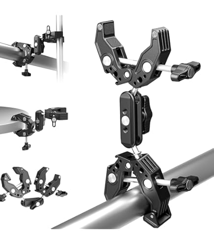 Taisioner Double Mount Clamp Bracket Monitor Magic Socket Arm For Desk Photo Studio Light Stand Phot - View #10
