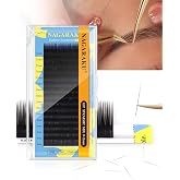 NAGARAKU Individual Eyebrow Extensions 0.07 Straight Curl 9 10 11mm Black | Air Series Soft Natural PBT, 2-in-1 Brow &amp; Lower Lash Grafting, 16 Rows For Professional Salon Supplies