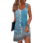 ETCYY Sun Dresses for Women 2026 Vacation Beach Swimsuit Coverups Sundresses Button Down Sleeveless Summer Dress