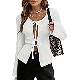 GAMISS Women's Ribbed Shrug Cardigan Long Sleeve Open Front Sweater Bolero Short Shrugs S-XXL