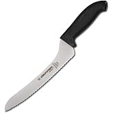 Dexter-Russell 9&rdquo; Scalloped Offset Sandwich Knife &ndash; SG163-9SCB-PCP, High-Carbon Steel Blade, Ergonomic SOFGRIP Handle, NSF Certified, Made in USA, Black