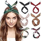 DRESHOW Twist Bow Wire Headbands Vintage Head Wrap Rabbit ear Wired Hairbands Hair Holder Hair Accessory for Women and Girls 