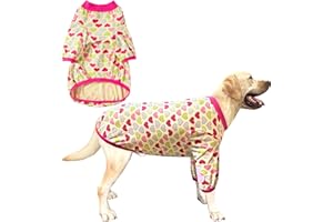 PriPre Dog Cotton Colorful Heart Pattern T-Shirts Soft and Stretchy Dog Shirt Pajamas Pets Clothes for Extra Large Dogs(2XL Heart)
