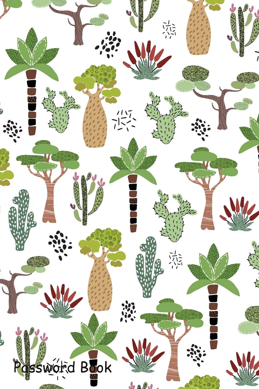 Password Book: Include Alphabetical Index With African Cactus