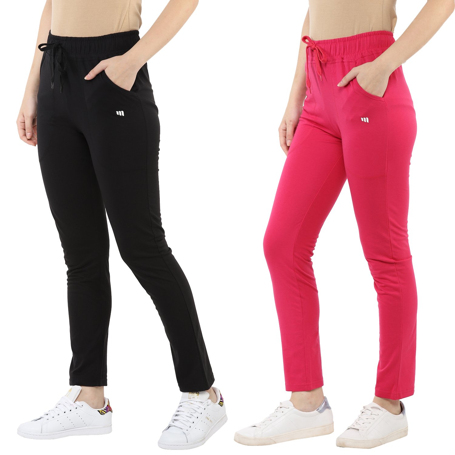 modeve women's solid track pant for women combo pack of 2