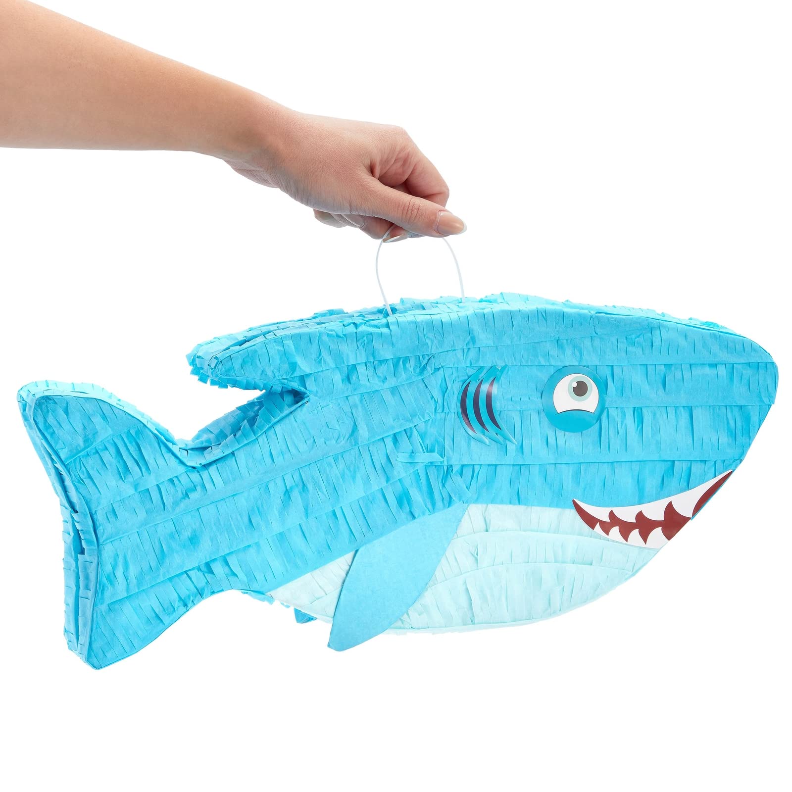 Shark Pinata, Ocean-Themed Fish Pinata, Shark Birthday Decorations, Under the Sea Party Decor (Small, 3.2