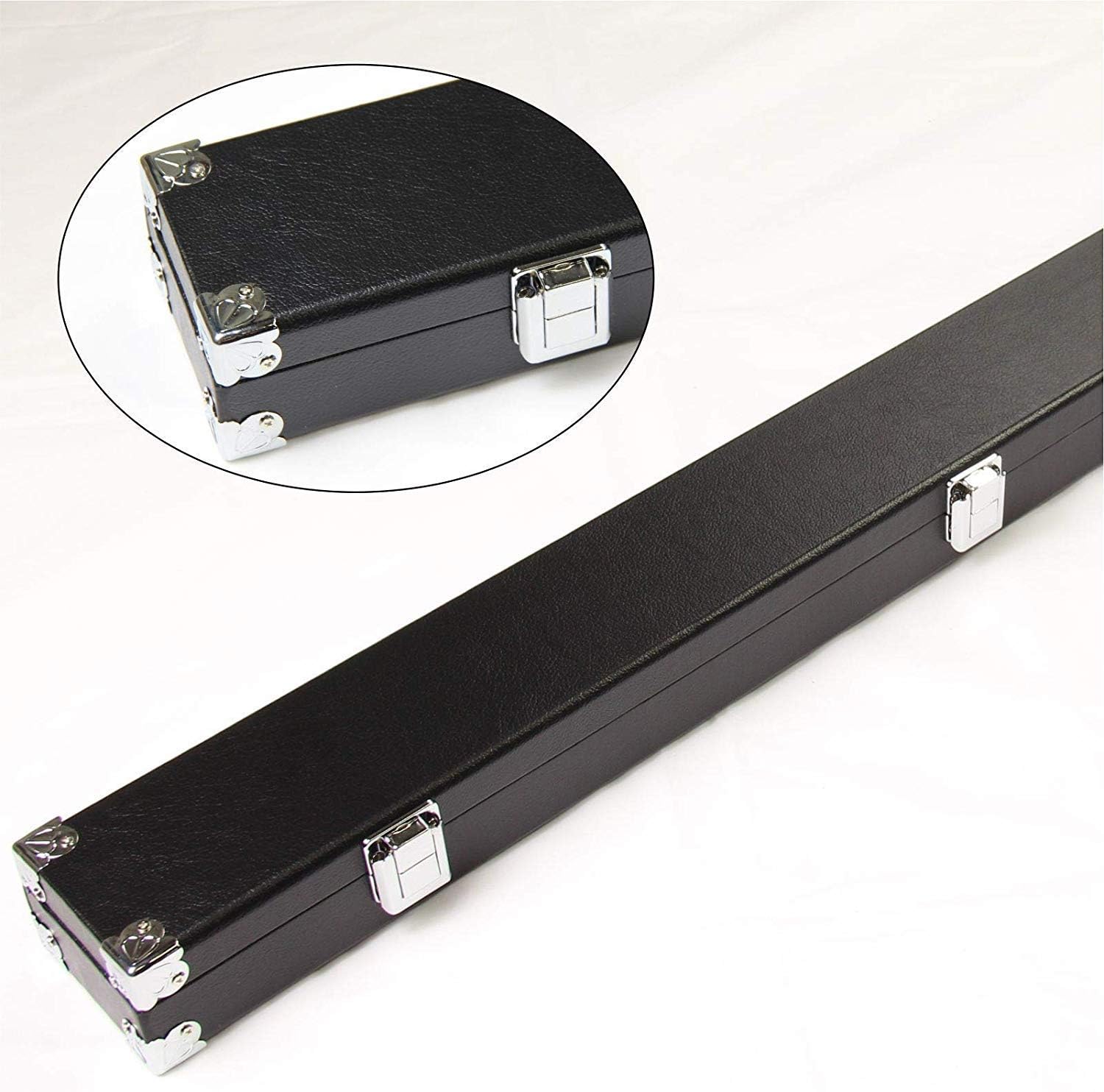 J8B Long Hard Cue Case For 3Pc 3/4 Snooker Cue Reinforced Corners Foam Lined 121Cm