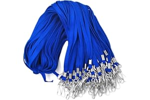 BEEBEL Lanyard 50PCS Lanyards with Swivel Hook clips for ID Name Badge Holder (Blue)
