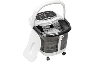 H&B Luxuries Foot Spa Massager with Heat for Stress Relief, Feet Bath with Motorized Rollers and Shower, Temperature Control, Timer and LED Display, Ideal for Wife Mother Mom Father Husband, Black