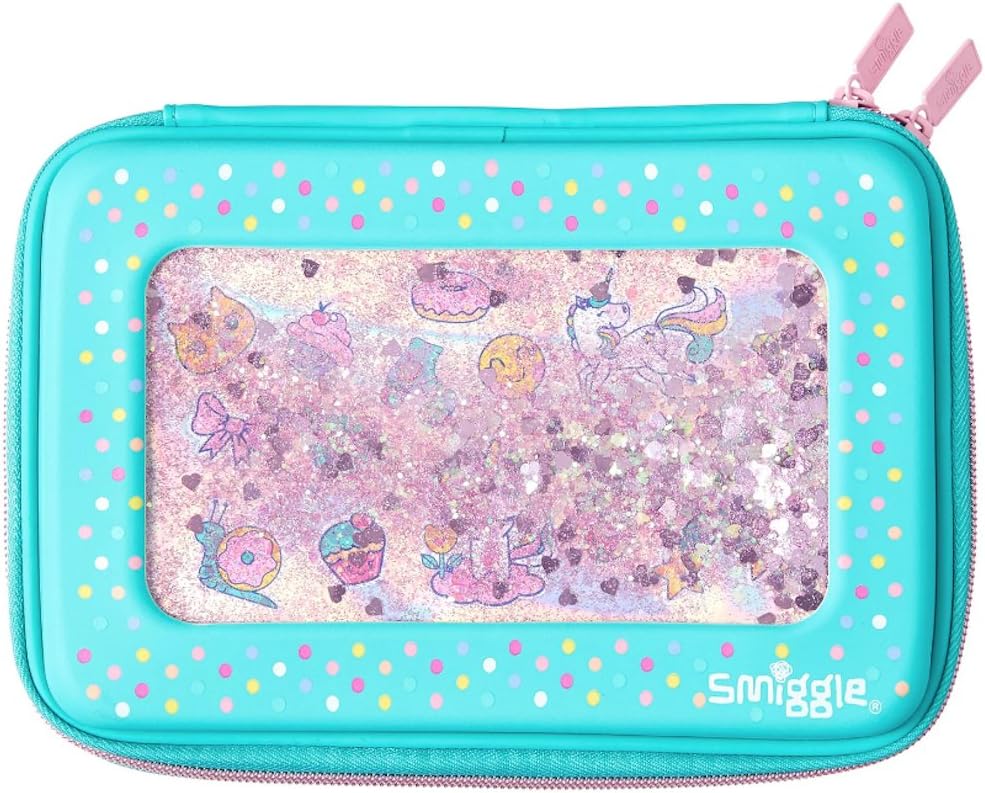 Smiggle Pencil Case Glitter Shimmy Shake Hardtop Blue/Pink Amazon.co