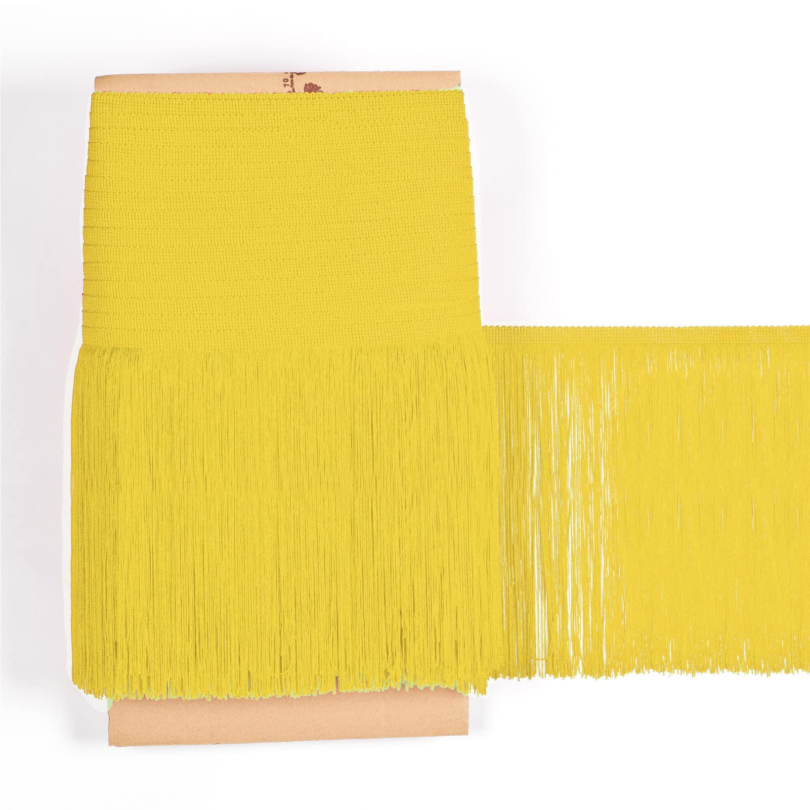 TEXTEX = Cuquillo Fringe for Sewing Flamenco and Sevillana. Composition Rayon 100%. Length of 30 cm. 5m Pieces. (Yellow)
