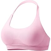 VOYJOY Women Workout Impact Bras Medium Low Support Halter Sports Bras Seamless Open Back Gym Padded Yoga Crop Top