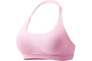 VOYJOY Women Workout Impact Bras Medium Low Support Halter Sports Bras Seamless Open Back Gym Padded Yoga Crop Top