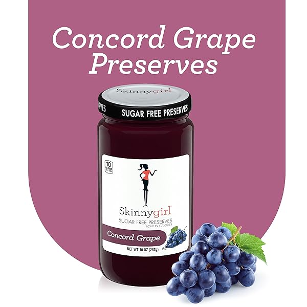 SKINNYGIRL SUGAR FREE KOSHER PRESERVES, CONCORD GRAPE, 10 OUNCE