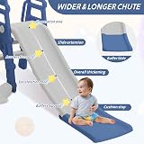 INMOZATA 4-in-1 Kids Slide Swing Basketball Hoop Playset Toddler Climber Indoor view 4