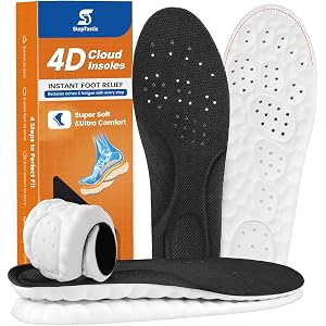 StepTastic Insoles for Men and Women, 4D Cloud Shoe Inserts, Memory Foam | Pain Relief, for Long Standing & Hiking, Trimmable