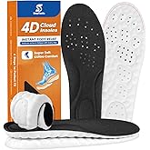 StepTastic Insoles for Men and Women, 4D Cloud Shoe Inserts for Pain Relief, Trimmable Memory Foam Insoles for Long Standing & Hiking, Cushioning Insoles to Enhance Comfort (Black, M 8-8.5/W 10-10.5)