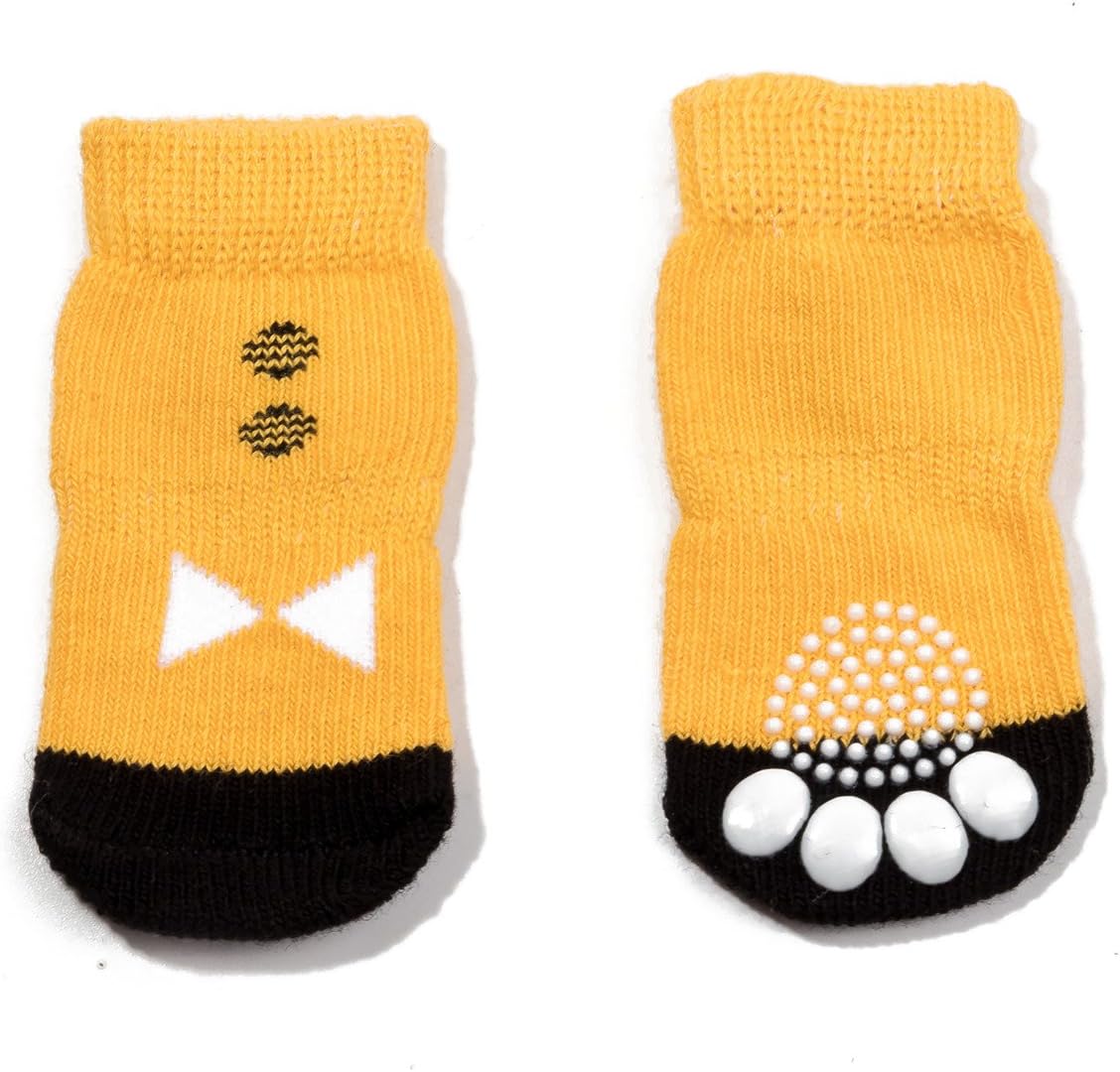 Harfkoko Pet Heroic Anti-Slip Knit Dog Socks&Cat Socks with Rubber Reinforcement, Anti-Slip Knit Dog Paw Protector&Cat Paw Protector for Indoor Wear, Suitable for Small&Medium&Large Dogs&Cats