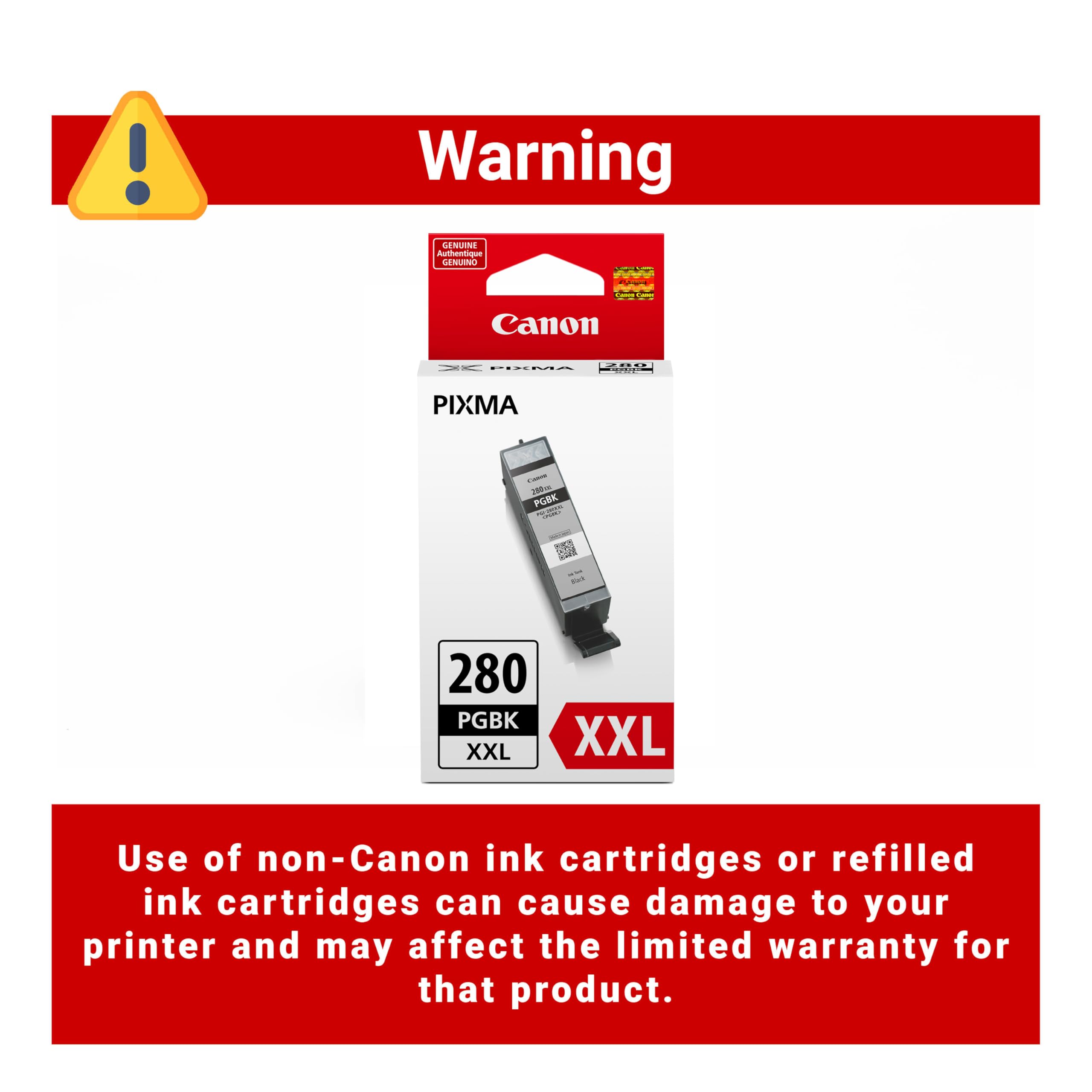 Canon PGI-280XXL Genuine Pigment Black Ink Tank, Compatible with TR8520, TS9120,TS8120, TS6120, TS9521C/a, TS9520/a, TS8220, TS6220, TS8320, TS6320, TS702/a, and TR8620/a Series Printers