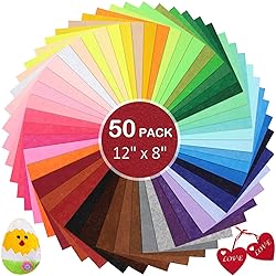 KaKaPops Thin Felt Fabric Sheets, Assorted Colors