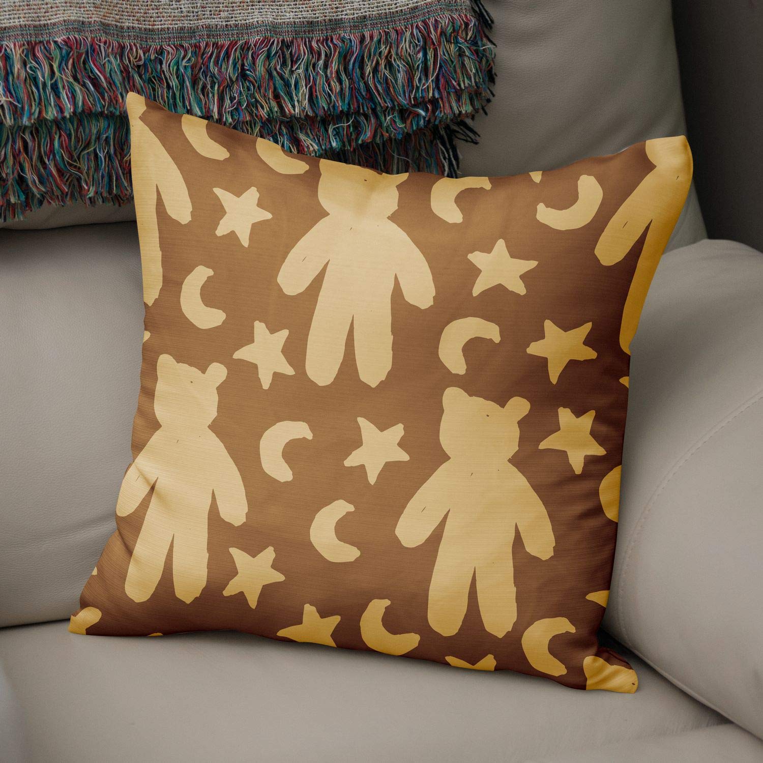 Bonamaison Decorative Cushion Cover Brown Tones, Throw Pillow Covers, Home Decorative Pillowcases for Livingroom, Sofa, Bedroom, Size:50x50 Cm - Designed and Manufactured in Turkey