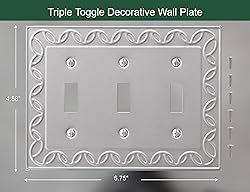 OKAWYC Triple Toggle Light Switch Cover NovaBloom
