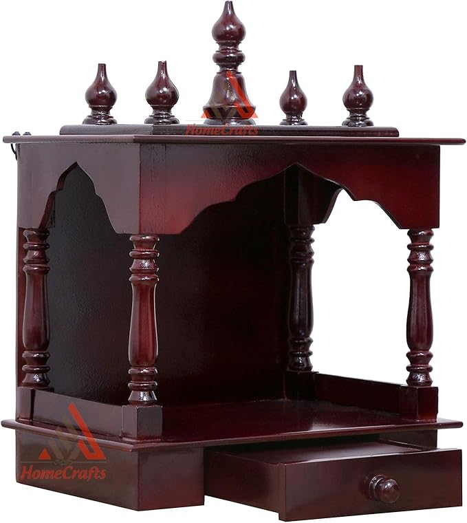 Fasherati Home Temple, Wooden Temple, Pooja Mandir For Home (Walnut
